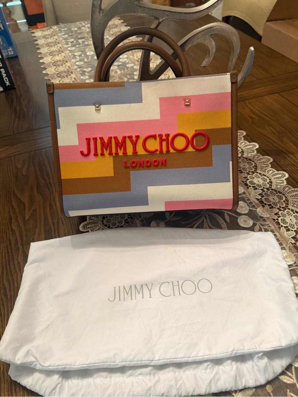 Jimmy Choo Avenue Canvas Tote Bag - comes with COA